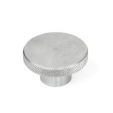 KRSK-C-NI - Knurled Rim Knobs, Blind Bore Type, Stainless Steel Inch