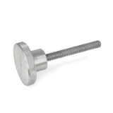 KRSK-S-NI - Knurled Rim Knobs with Threaded Stud, Steinless Steel Inch