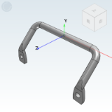 XAF07 - Angle handle Diagonal pull Side mounted