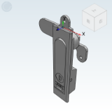 XBD01 - 平面锁 方形独立式按钮 把手按压转动式 三点式